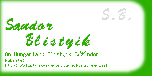 sandor blistyik business card